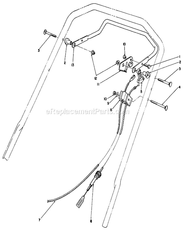 Traction Control Assembly Diagram and Parts List for 20320 2000001-2999999 - 1992 Toro Lawn Mower