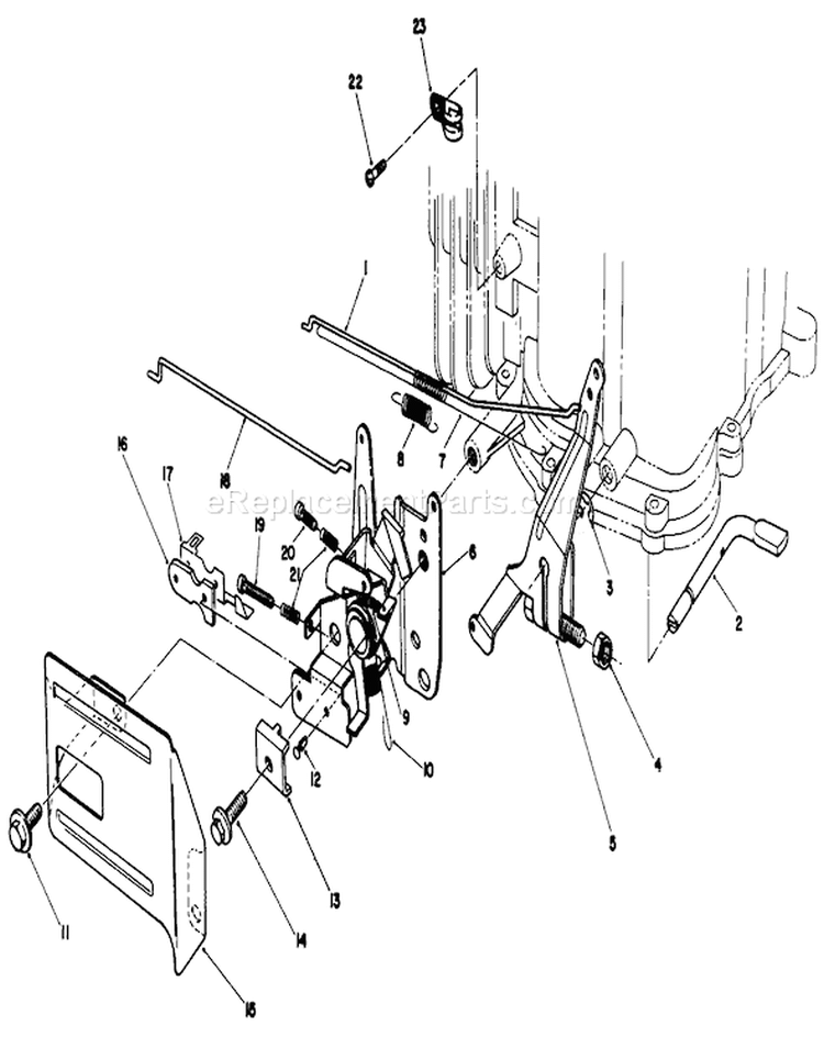 Governor Assembly Diagram and Parts List for 20320 2000001-2999999 - 1992 Toro Lawn Mower