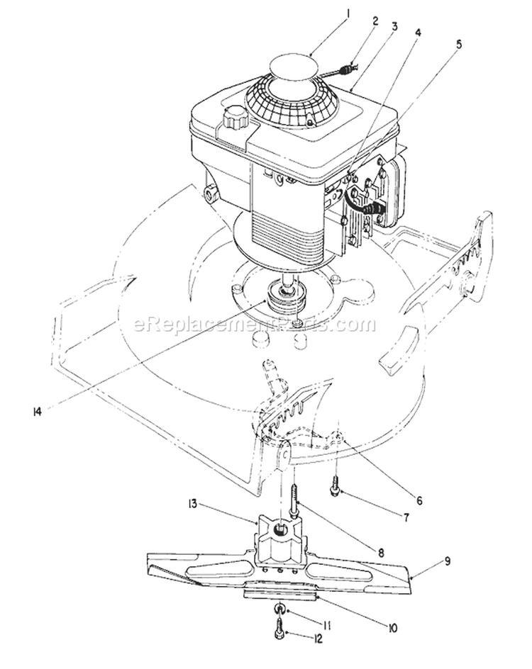 Engine Assembly Diagram and Parts List for 20322 2000001-2999999 - 1992 Toro Lawn Mower