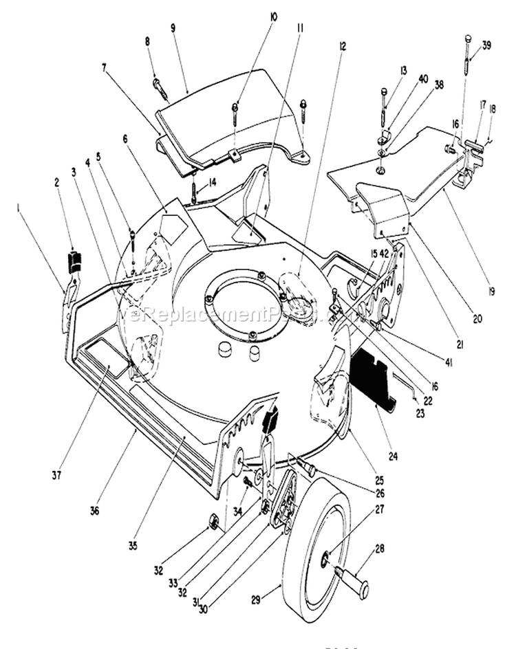 Housing Assembly Diagram and Parts List for 20322 2000001-2999999 - 1992 Toro Lawn Mower