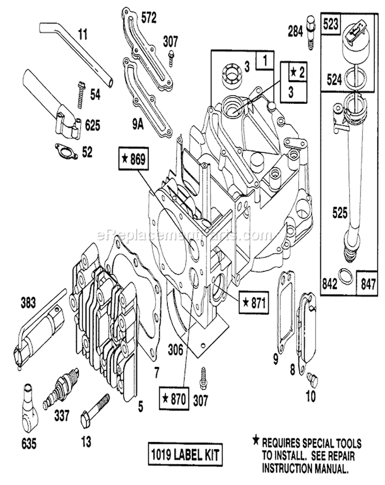 Engine Diagram and Parts List for 20322 2000001-2999999 - 1992 Toro Lawn Mower