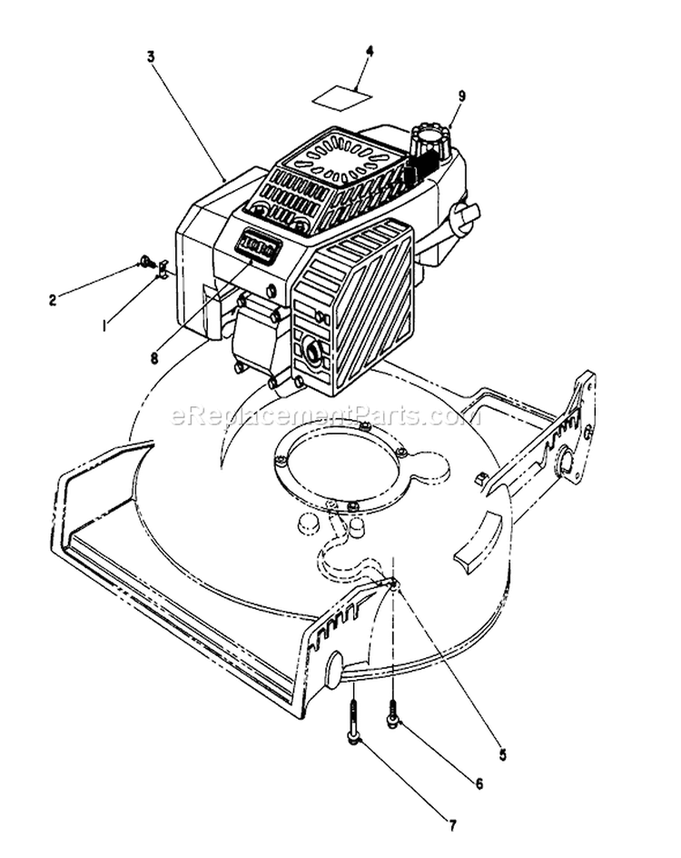 Engine Assembly Diagram and Parts List for 20324 2000001-2999999 - 1992 Toro Lawn Mower