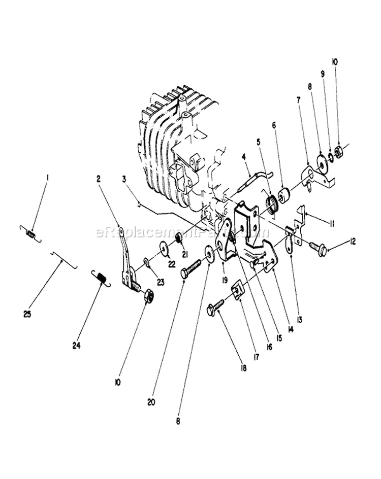 Governor Assembly Diagram and Parts List for 20326 2000001-2999999 - 1992 Toro Lawn Mower
