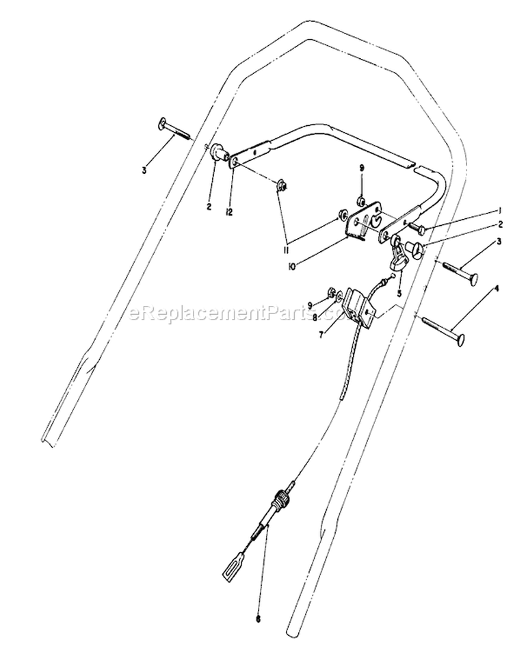 Traction Control Assembly Diagram and Parts List for 20328B 2000001-2999999 - 1992 Toro Lawn Mower