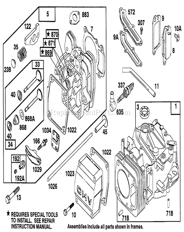Engine Diagram and Parts List for 20328B 2000001-2999999 - 1992 Toro Lawn Mower