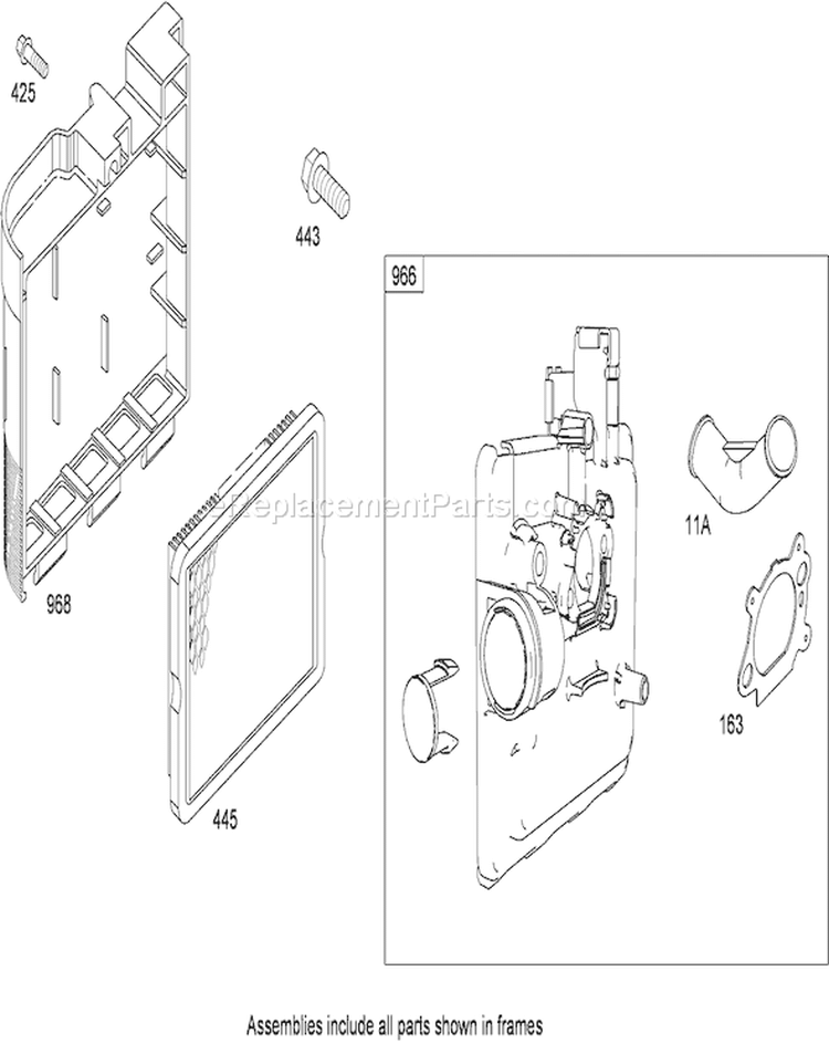 Air Cleaner Assembly Diagram and Parts List for 20331C 290000001-290999999 - 2009 Toro Lawn Mower