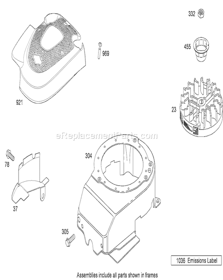 Blower Housing and Flywheel Diagram and Parts List for 20331 290000001-290999999 - 2009 Toro Lawn Mower