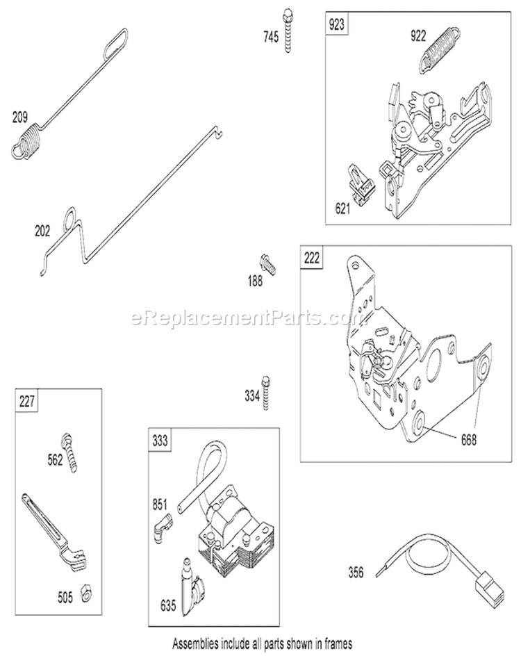 Governor Assembly Diagram and Parts List for 20092C 280000001-280999999 - 2008 Toro Lawn Mower