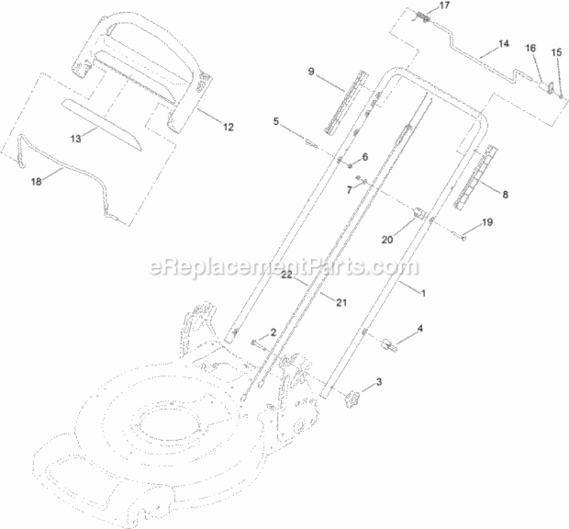 Handle_Assembly Diagram and Parts List for 20332C 313000001 - 313999999 Toro Lawn Mower
