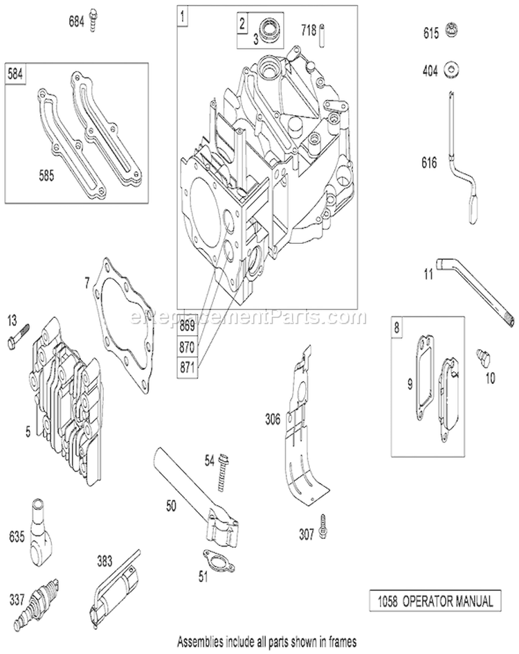 Cylinder Assembly Diagram and Parts List for 20066 280000001-280999999 - 2008 Toro Lawn Mower