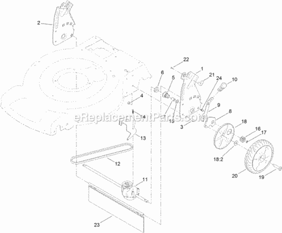 Transmission_And_Rear_Wheel_Drive_Assembly Diagram and Parts List for 20332 313000001 - 313999999 Toro Lawn Mower