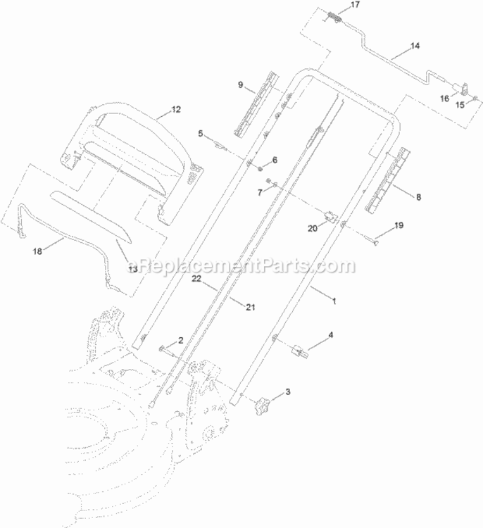 Handle_Assembly Diagram and Parts List for 20332 314000001 - 314200000 Toro Lawn Mower