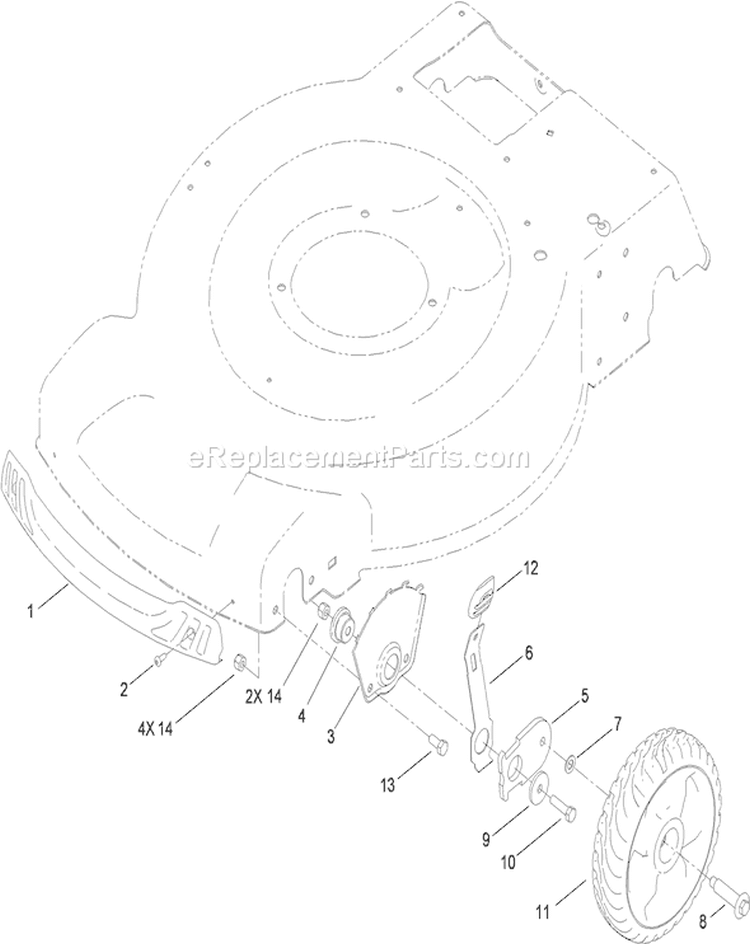 Front Wheel and Height-of-Cut Assembly Diagram and Parts List for 20333 310000001-310999999 - 2010 Toro Lawn Mower