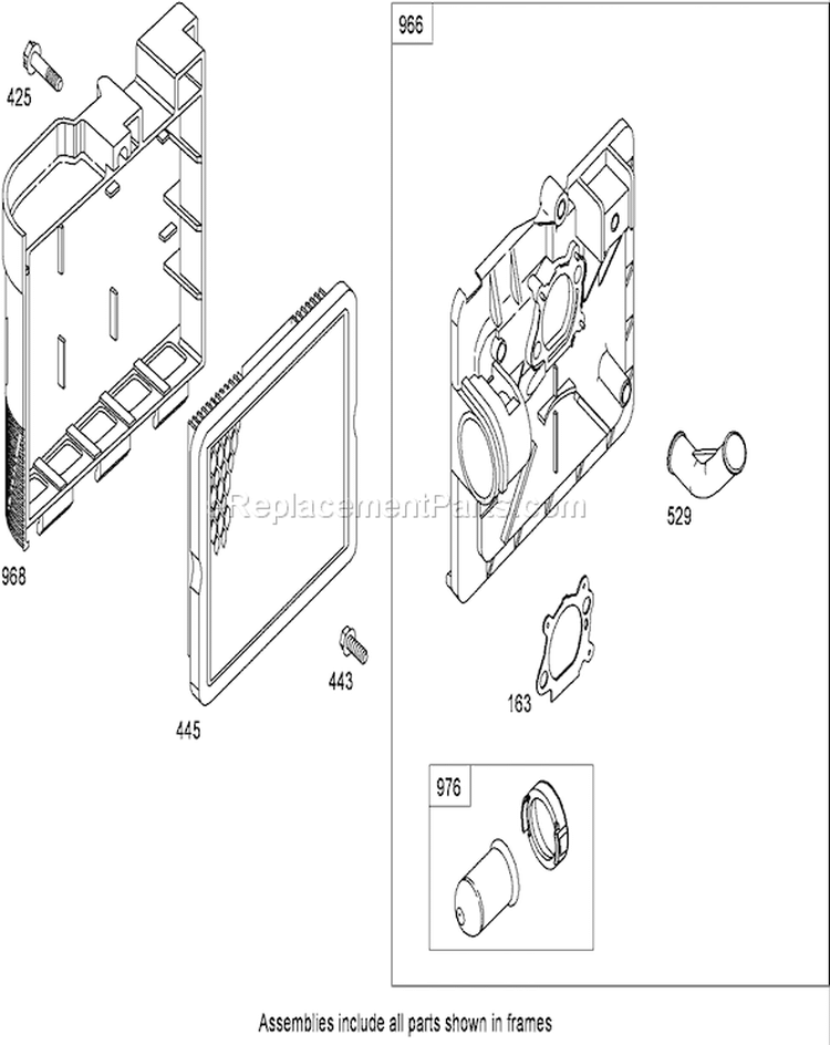 Air Cleaner Assembly Diagram and Parts List for 20113 290000001-290999999 - 2009 Toro Lawn Mower