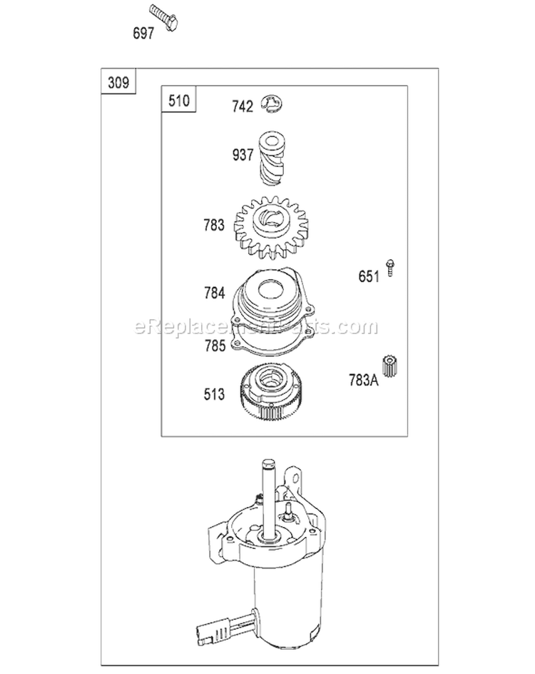 Electric Start Assembly Diagram and Parts List for 20068 280000001-280999999 - 2008 Toro Lawn Mower