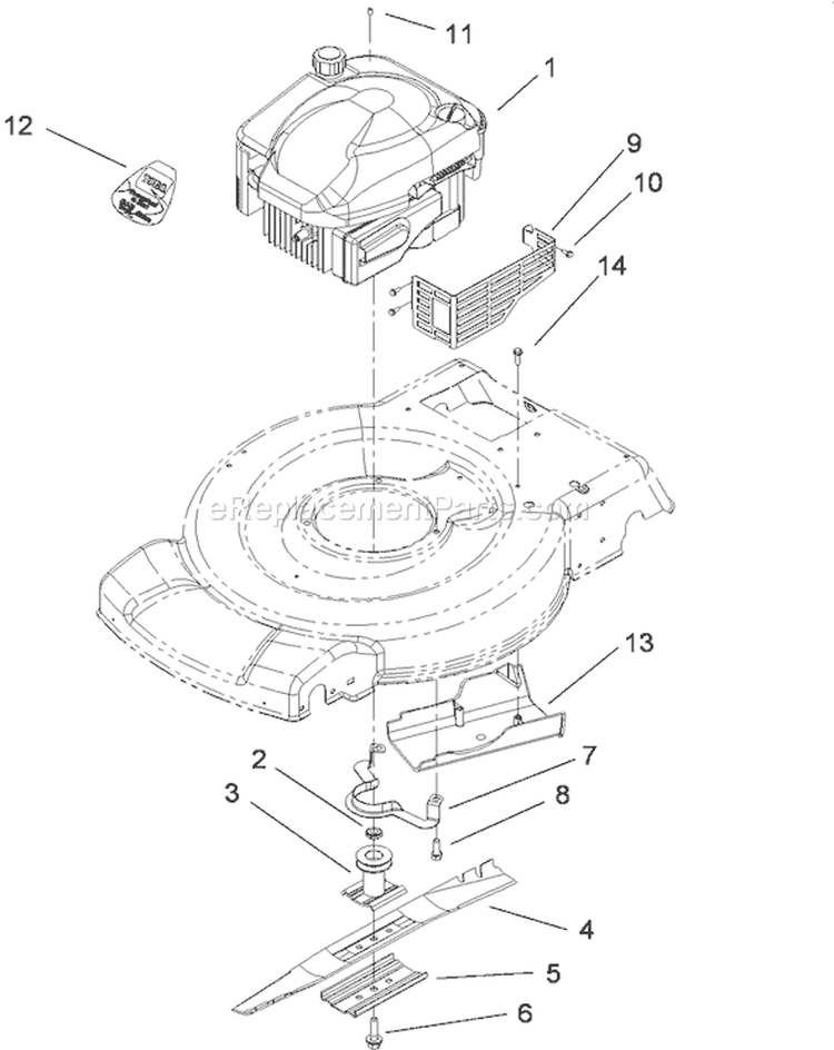 Engine Assembly Diagram and Parts List for 20334 290000001-290999999 - 2009 Toro Lawn Mower