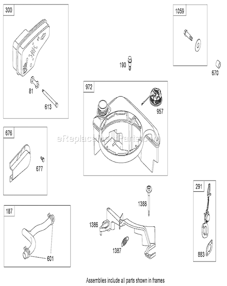 Muffler and Fuel Tank Assembly Diagram and Parts List for 20068 280000001-280999999 - 2008 Toro Lawn Mower