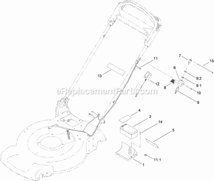 Electrical_Assembly Diagram and Parts List for 20334C 311000001 - 311999999 Toro Lawn Mower