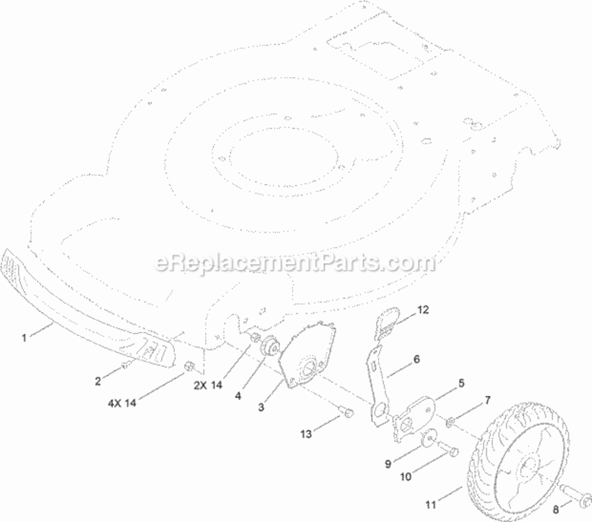 Front_Wheel_And_Height-Of-Cut_Assembly Diagram and Parts List for 20334C 311000001 - 311999999 Toro Lawn Mower