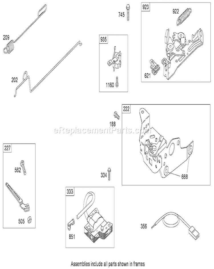 Governor Assembly Diagram and Parts List for 20068 280000001-280999999 - 2008 Toro Lawn Mower