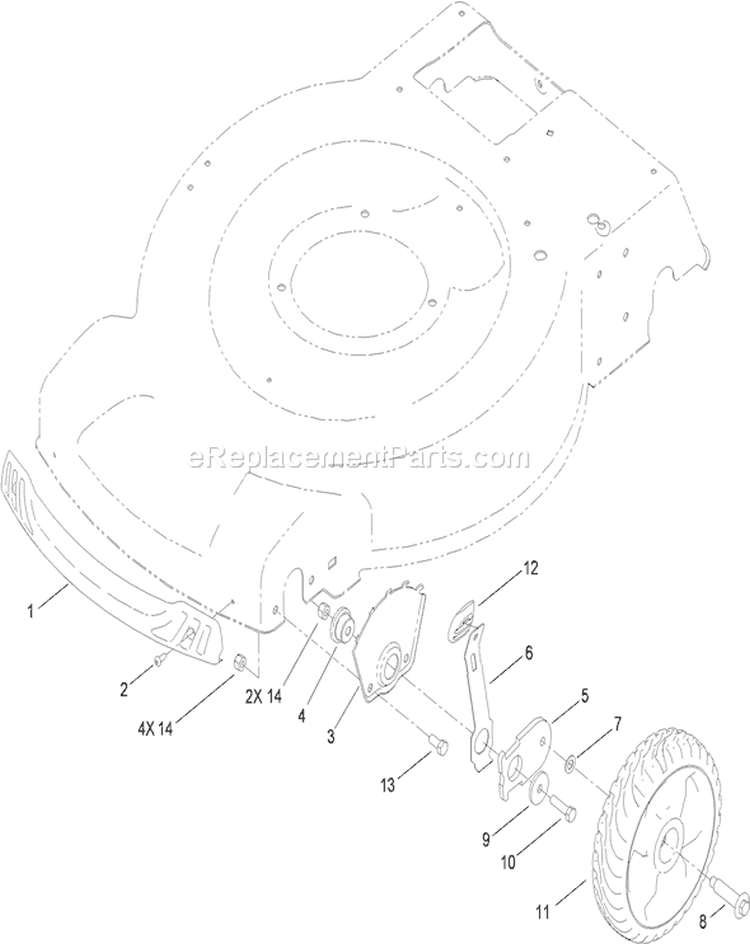 Front Axle and Height-of-Cut Assembly Diagram and Parts List for 20334C 310000001-310999999 - 2010 Toro Lawn Mower