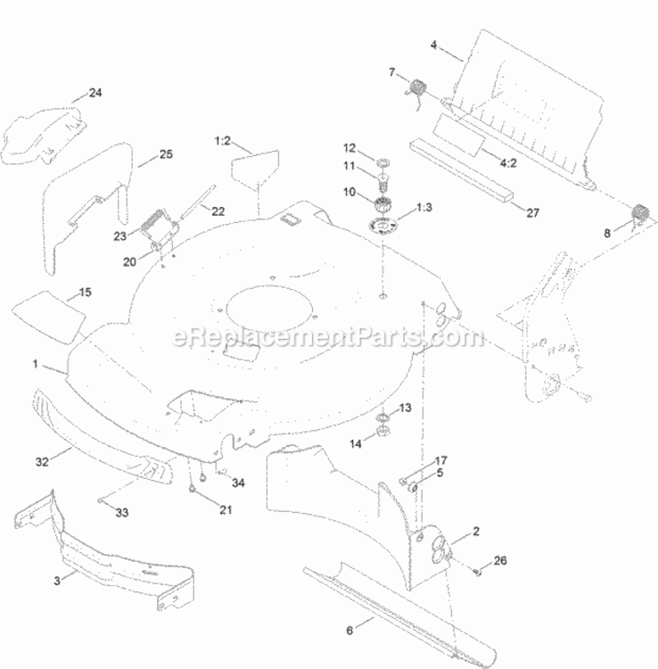 Deck_Side_Chute_And_Rear_Door_Assembly Diagram and Parts List for 20339 314000001 - 314999999 Toro Lawn Mower