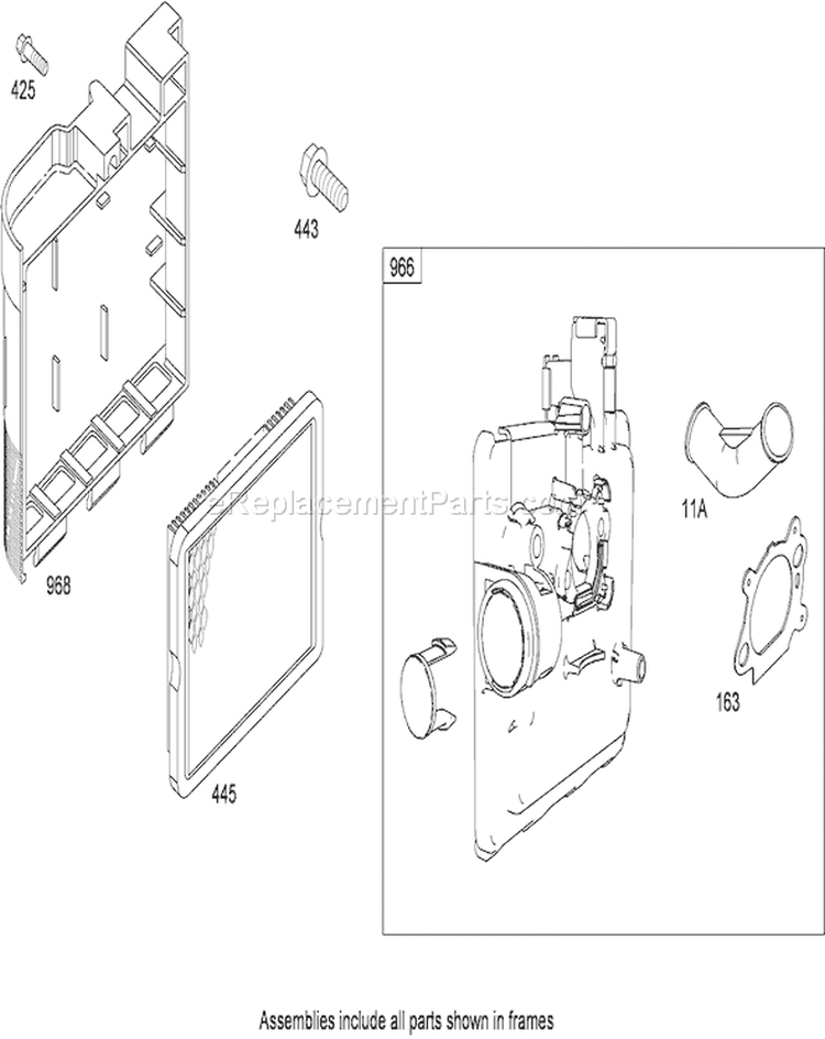 Air Cleaner Assembly Diagram and Parts List for 20350 290000001-290999999 - 2009 Toro Lawn Mower