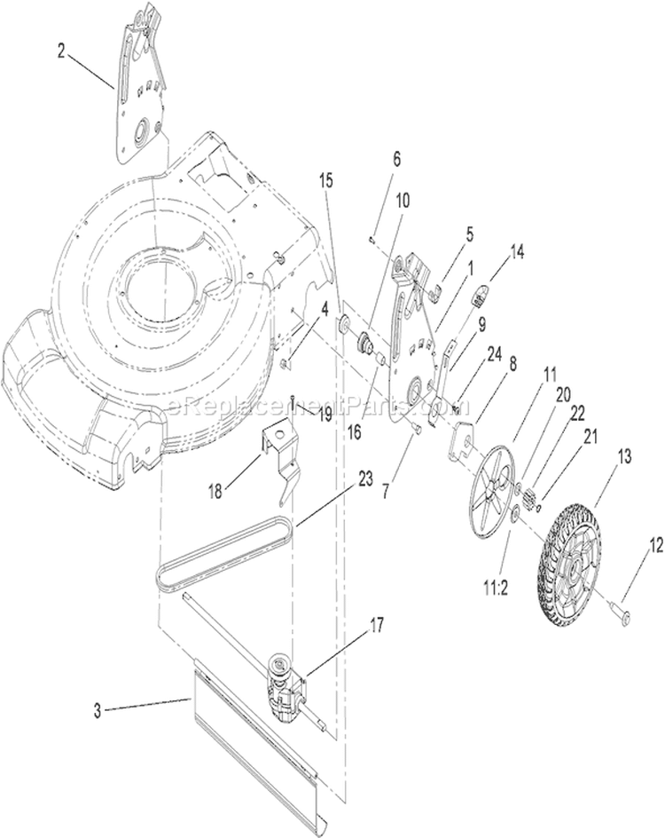 Rear Axle and Transmission Assembly Diagram and Parts List for 20334 290000001-290999999 - 2009 Toro Lawn Mower