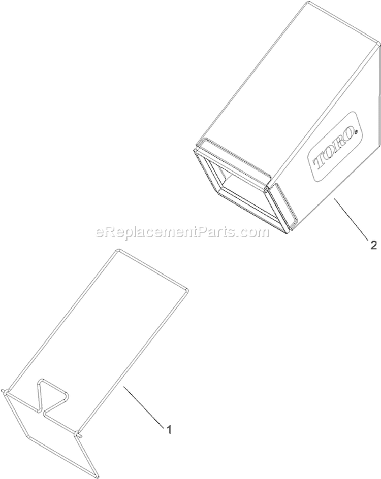 Rear Bag Assembly Diagram and Parts List for 20334 290000001-290999999 - 2009 Toro Lawn Mower