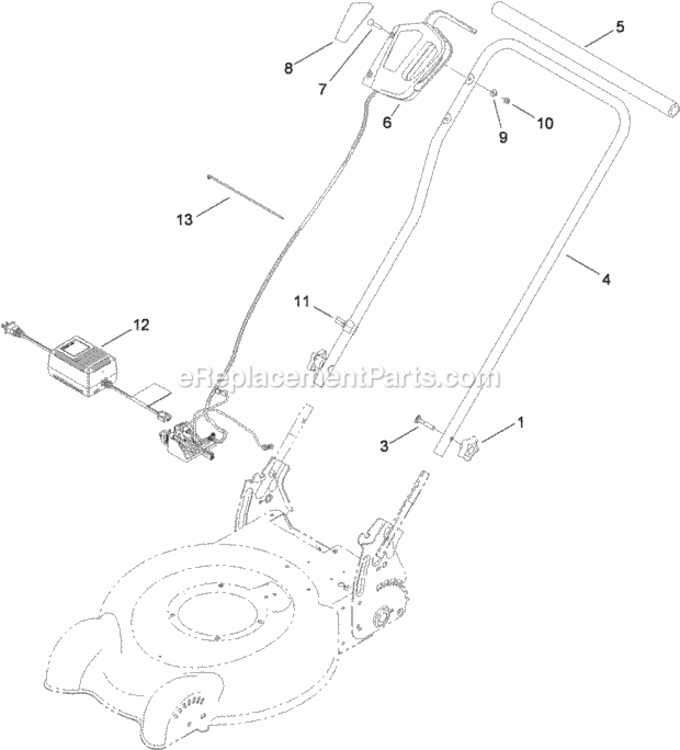 Handle_And_Control_Assembly Diagram and Parts List for 20360 314000001 - 314999999 Toro Lawn Mower