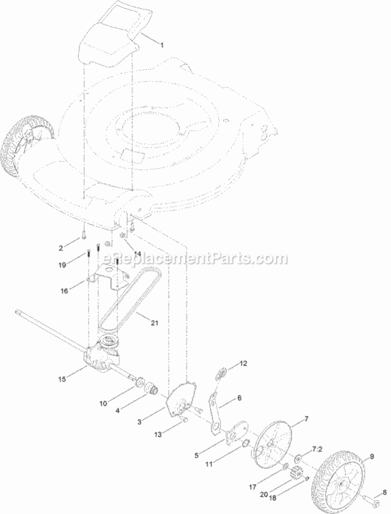 Transmission_And_Front_Wheel_Drive_Assembly Diagram and Parts List for 20370 314200001 - 314999999 Toro Lawn Mower