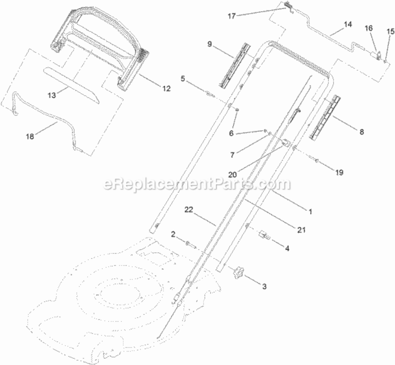Handle_Assembly Diagram and Parts List for 20372 312000001 - 312999999 Toro Lawn Mower