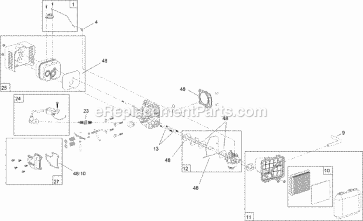 Carburetor_Muffler_Air_Cleaner_And_Valve_Cover_Assembly Diagram and Parts List for 20373 314000001 - 314999999 Toro Lawn Mower
