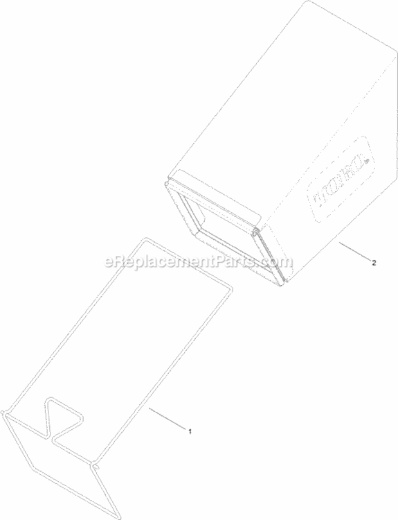 Rear_Bag_Assembly Diagram and Parts List for 20373 314000001 - 314999999 Toro Lawn Mower