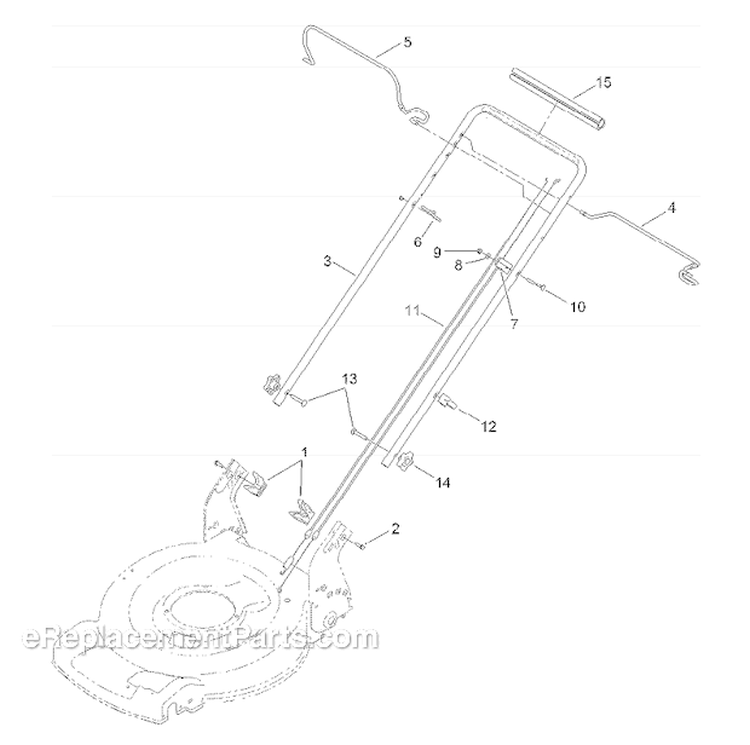 Handle Assembly Diagram and Parts List for 20377 2012 Toro Lawn Mower