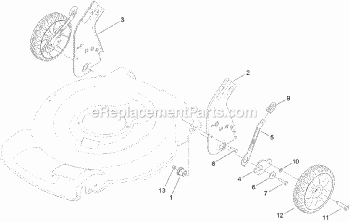 Rear_Wheel_And_Height-Of-Cut_Assembly Diagram and Parts List for 20377 314200001 - 314999999 Toro Lawn Mower