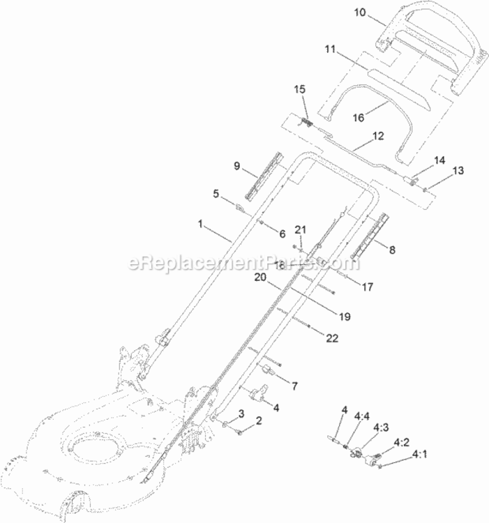 Handle_Assembly Diagram and Parts List for 20381 314000001 - 314999999 Toro Lawn Mower