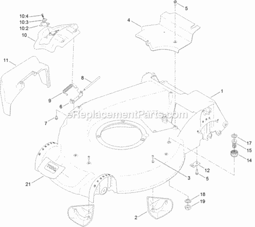 Housing_Assembly Diagram and Parts List for 20381 314000001 - 314999999 Toro Lawn Mower