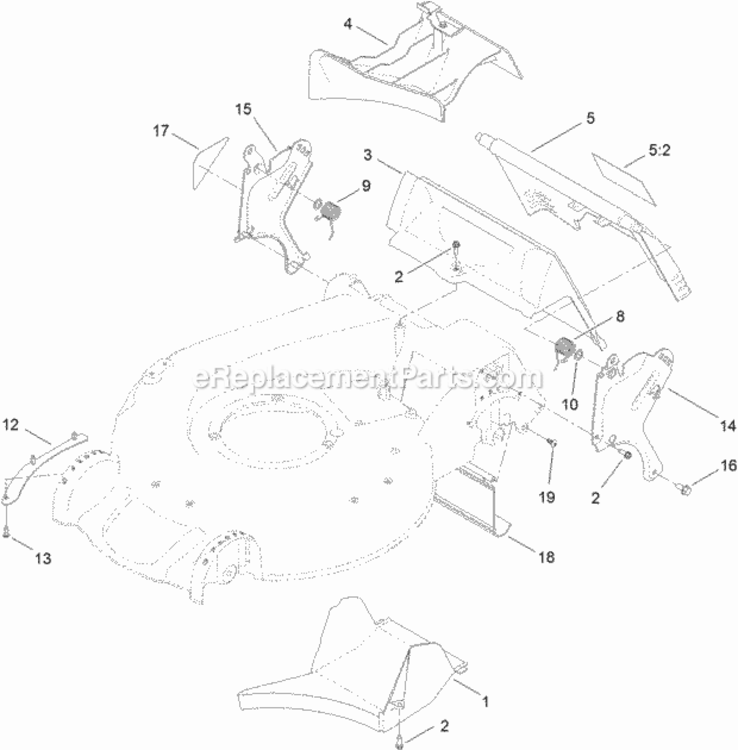 Rear_Door_And_Mulch_Plug_Assembly Diagram and Parts List for 20382 312000001 - 312999999 Toro Lawn Mower