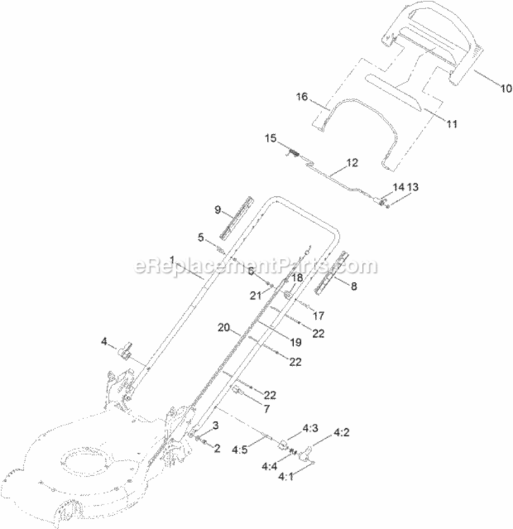 Handle_Assembly Diagram and Parts List for 20382 314000001 - 314999999 Toro Lawn Mower