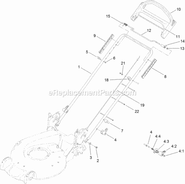 Handle_Assembly Diagram and Parts List for 20383 312000001 - 312999999 Toro Lawn Mower