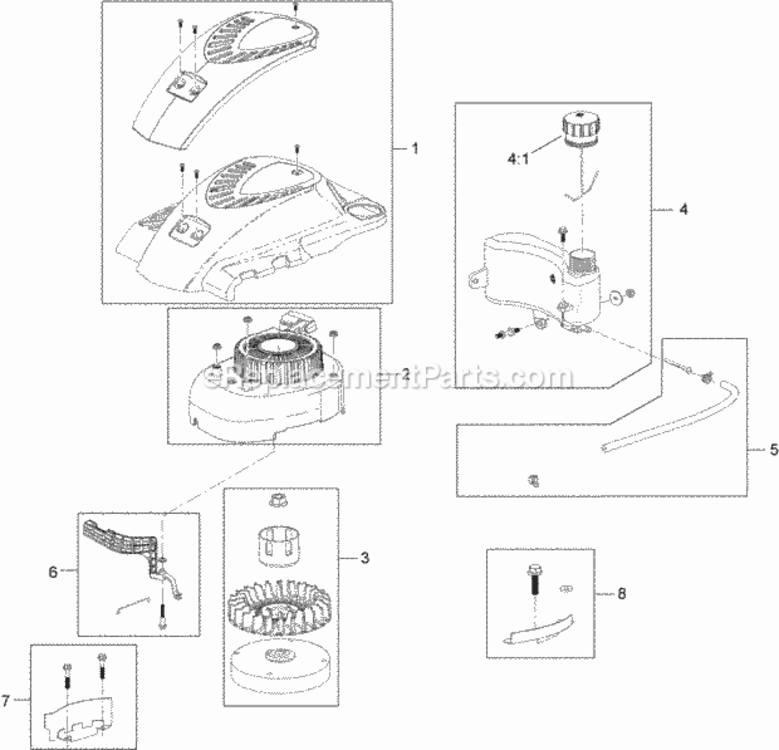 Shroud_Flywheel_And_Fuel_Tank_Assembly Diagram and Parts List for 20383 314000001 - 314999999 Toro Lawn Mower