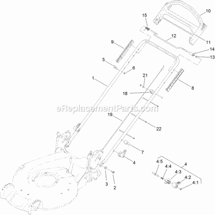 Handle_Assembly Diagram and Parts List for 20383 314000001 - 314999999 Toro Lawn Mower