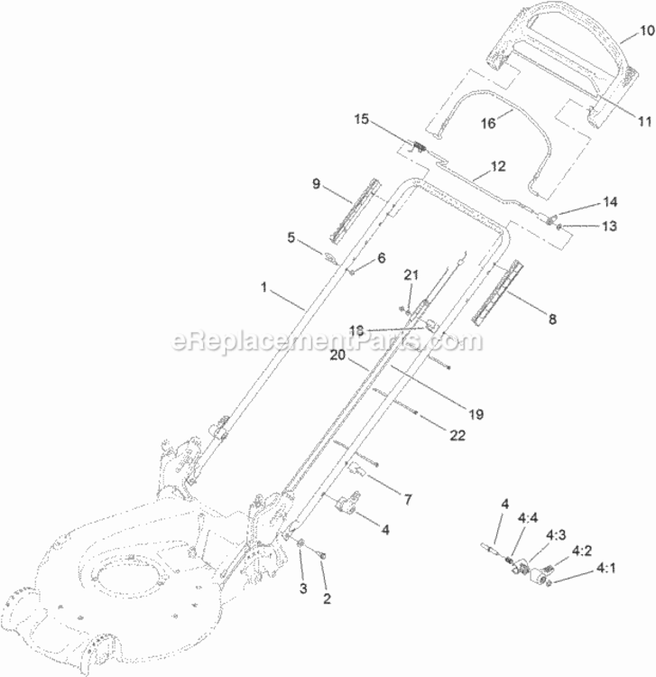 Handle_Assembly Diagram and Parts List for 20384 312000001 - 312999999 Toro Lawn Mower