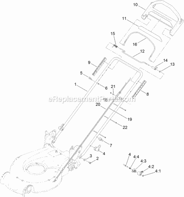 Handle_Assembly Diagram and Parts List for 20384 313000001 - 313999999 Toro Lawn Mower