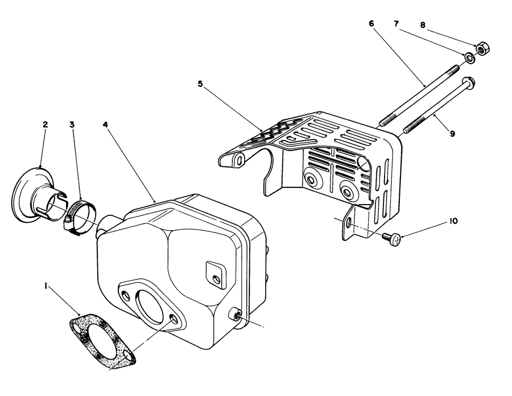 Muffler Assembly Diagram and Parts List for 20680 6000001 - 6999999 Toro Lawn Mower