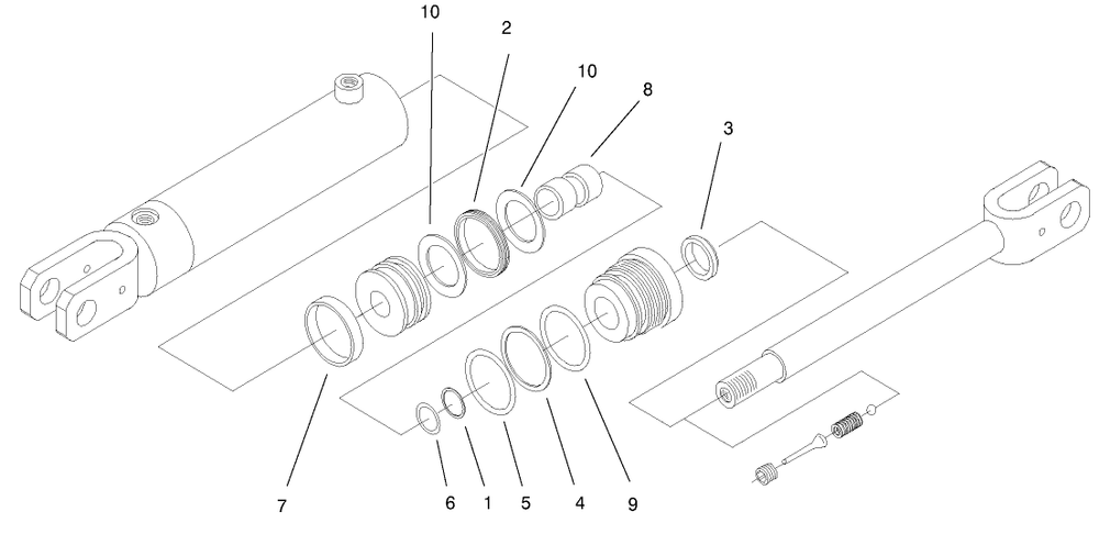 Hydraulic Cylinder No. 99-3051 Diagram and Parts List for 22305TE 990001 - 999999 Toro Lawn Tractor Accessories