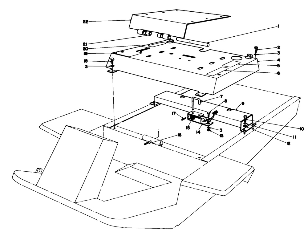 Seat Mount Assembly Diagram and Parts List for 30760 90001 - 99999 Toro Lawn Tractor