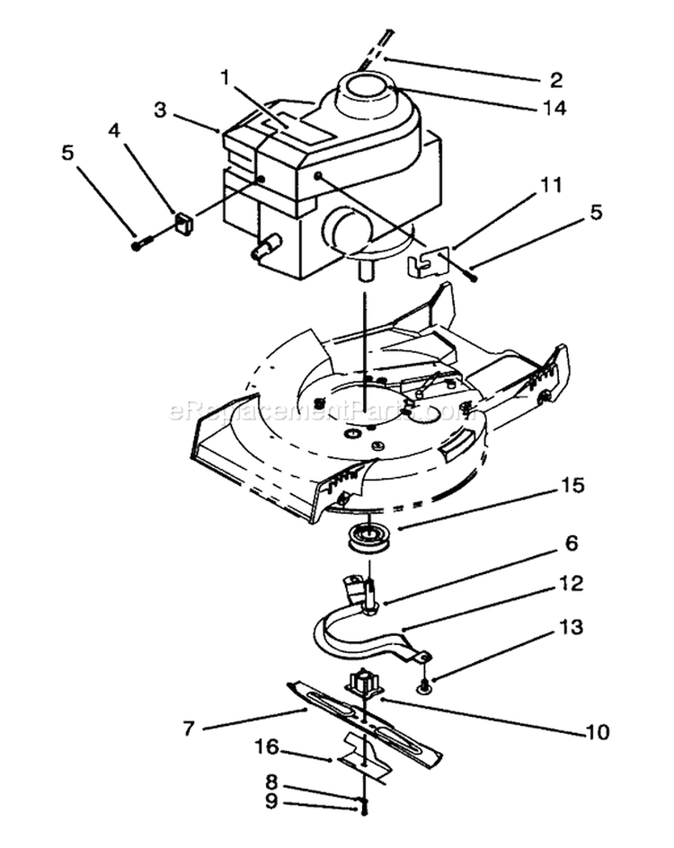 Engine Assembly Diagram and Parts List for 20432 39000001-39999999 - 1993 Toro Lawn Mower
