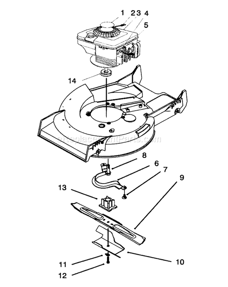Engine Assembly Diagram and Parts List for 20434 3900001-3999999 - 1993 Toro Lawn Mower
